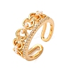 Brass Micro Pave Cubic Zirconia Cuff Rings RJEW-A082-01G-4