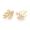 Brass Micro Pave Clear Cubic Zirconia Pendants KK-T078-07G-01-2
