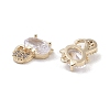 Brass Micro Pave Clear Cubic Zirconia Pendants KK-K351-31G-2