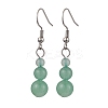 3 Pairs 3 Styles Natural Malaysia Jade & Green Aventurine & Tiger Eye Dangle Earrings EJEW-JE06131-4