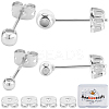 20Pcs 2 Style Brass Stud Earring Findings EJEW-BBC0001-24S-1
