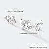 Butterfly Rhodium Plated 925 Sterling Silver Stud Earrings with Ear Cuff EO1060-1-4