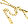 Ion Plating(IP) 304 Stainless Steel Pave Clear Cubic Zirconia Column Double Layer Rectangle Pendant Necklaces LS-NJEW-S426-03G-3