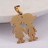 Lover Ion Plating(IP) 304 Stainless Steel Pendants STAS-M245-03G-2