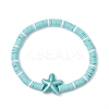 Flat Round Handmade Polymer Clay Heishi Beaded Stretch Bracelets BJEW-JB11715-02-2