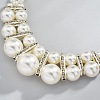 Alloy & Crystal Rhinestone & Plastic Pearl Round Beaded Necklace & Dangle Earring FS-WG9A175-01-3