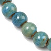 Handmade Fancy Antique Glazed Porcelain Ceramic Round Beads Strands PORC-L019-10mm-11-9