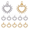 12Pcs 2 Colors Brass Micro Pave Clear Cubic Zirconia Pendants KK-DC0003-34-1