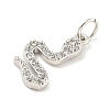 Rack Plating Brass Micro Pave Clear Cubic Zirconia Pendants KK-B093-02F-P-2