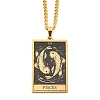 304 Stainless Steel Tarot Pendant Necklaces NJEW-A026-01G-12-1