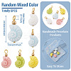5Pcs Glazed Nautilus Seashell Shape Porcelain Pendants PALLOY-TAC0222-4