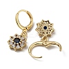 Real 18K Gold Plated Brass Dangle Leverback Earrings EJEW-L269-040G-03-2
