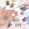 8Pcs 8 Style 201 Stainless Steel Tarot Card Pendant Necklace with 304 Stainless Steel Chains NJEW-AB00023-3