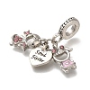 Rack Plating Alloy Rhinestone European Dangle Charms PALLOY-S189-42P-01-2