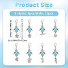 32Pcs 8 Styles Synthetic Turquoise Beads & Alloy Sea Animal Pendant Decorations HJEW-CA00068-2