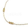 304 Stainless Steel Round Beaded Link Chain Necklaces for Women NJEW-D058-02G-2