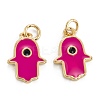 Brass Enamel Pendants KK-P204-11G-B-2