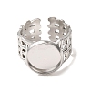 Woven Bezel 304 Stainless Steel Cuff Ring Components SA-CBAD8FA-01P-03-2