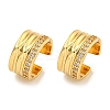 Brass Micro Pave Cubic Zirconia Cuff Earrings EJEW-C104-161G-1