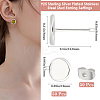50Pcs Flat Round 304 Stainless Steel Stud Earring Settings STAS-BBC0005-84B-2