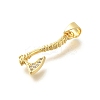 Rack Plating Brass Micro Pave Cubic Zirconia Pendants KK-Z086-66G-05-2