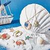 24Pcs 4 Style Zinc Alloy Enamel Pendants ENAM-SC0002-52-5