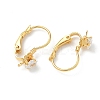 Square Brass Micro Pave Clear Cubic Zirconia Leverback Earring Findings KK-Z136-26G-2