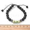 Natural Lava Rock and Non-Magnetic Synthetic Hematite Beads Braided Bead Bracelets BJEW-JB03975-3