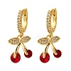 Brass Micro Pave Cubic Zirconia Hoop Earrings EJEW-D322-11G-02-4