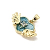 Brass Micro Pave Cubic Zirconia Pendants KK-H089-28G-01-2