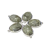 Brass Natural Labradorite Links connectors G-E398-04Q-2