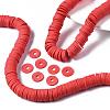 Flat Round Handmade Polymer Clay Beads CLAY-R067-12mm-30-2