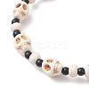 3Pcs 3 Colors Synthetic Turquoise & Glass Seed Beads Bracelets BJEW-JB12170-5