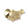 Real 18K Gold Plated Rack Plating Brass Micro Pave Clear Cubic Zirconia Pendants KK-C015-23G-01-3