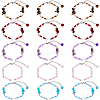 15Pcs 5 Styles Synthetic Turquoise & Natural Rose Quartz & Tiger Eye & Amethyst & Red Jasper Chips & Handmade Seed Beads Bracelet Making AJEW-SC0031-86-1