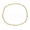 Minimalist Glass Seed Beads & Brass Beads Stretch Bracelets for Women BC0195-20-1