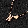 Alloy Letter Heart Pendant Necklaces for Women NJEW-FS0001-09N-1