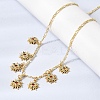 Brass Micro Pave Cubic Zirconia Sun Pendant Necklaces NJEW-B157-16G-1
