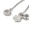 Rack Plating Paw Print Alloy Black Enamel European Safety Chains FIND-C055-05P-01-2