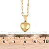 304 Stainless Steel Heart Pendant Dapped Chain Necklaces for Women NJEW-P342-01G-3