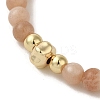 4mm Round Natural Sunstone Beaded Bracelets BJEW-P318-03G-05-2