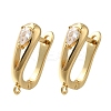Rack Plating Brass Micro Pave Cubic Zirconia Hoop Earring Findings EJEW-H143-04G-1