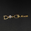 Brass with Cubic Zirconia Fold Over Clasps ZIRC-WH0002-07C-1