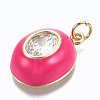 Brass Clear Cubic Zirconia Pendants ZIRC-S067-022-NR-3
