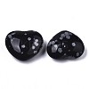 Natural Snowflake Obsidian Heart Love Stone X-G-N0326-56A-2