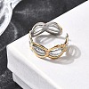 Adjustable 304 Stainless Steel Cuff Rings for Women RJEW-B150-01GP-01-1