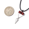Cylinder Seed Beaded Evil Eye & Alloy Pyramid Cone Pendant Necklaces NJEW-MZ00105-3