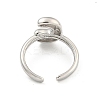 Brass Letter Open Cuff Rings for Women RJEW-G313-01C-P-3