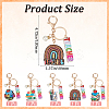 5Pcs 5 Colors Teachers' Day Wooden Keychains AJEW-SP0001-41B-2