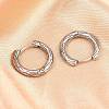 316 Surgical Stainless Textured Hoop Earrings EJEW-C160-10A-AS-5